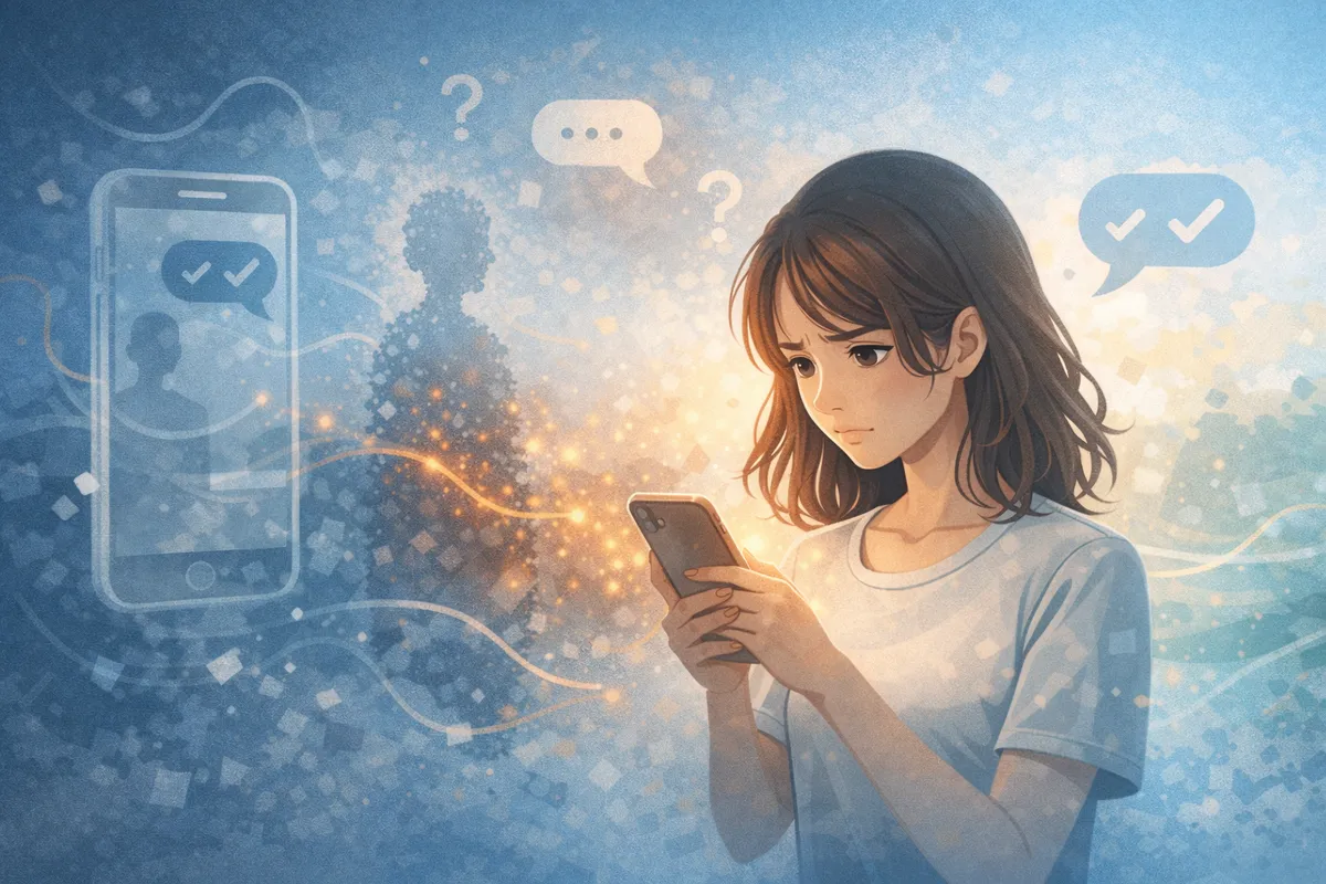 反応を待つ時間が膨らみ、心の揺れが意識に残り続ける状態を示す構造